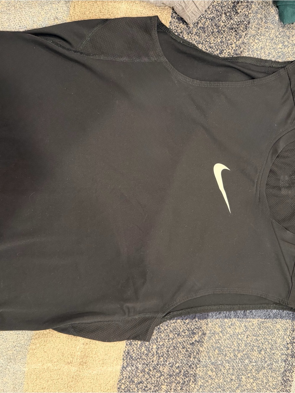 Nike Black Tank Top with White Swoosh Logo